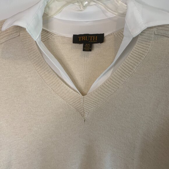 Truth by Republic sweater with combo Color Ivory Size M - Picture 6 of 12